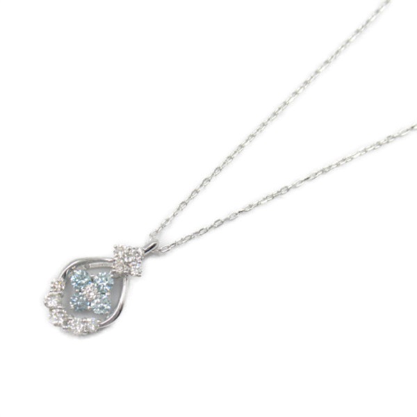 JEWELRY Diamond Necklace Pendant 18KWG White Gold Blue Used women