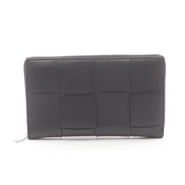 BOTTEGA VENETA Zip Maxi Intrecciato long wallet 651368V3UO18803 leather Black