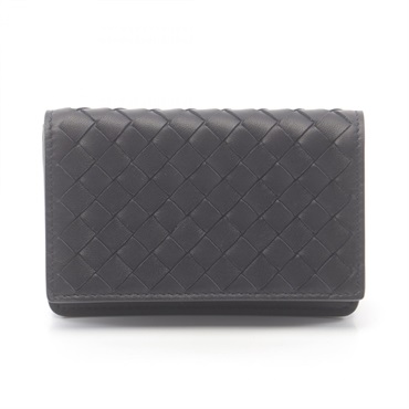 BOTTEGA VENETA Intrecciato Card Case holder 174646V3UN14045 lamb leather Black