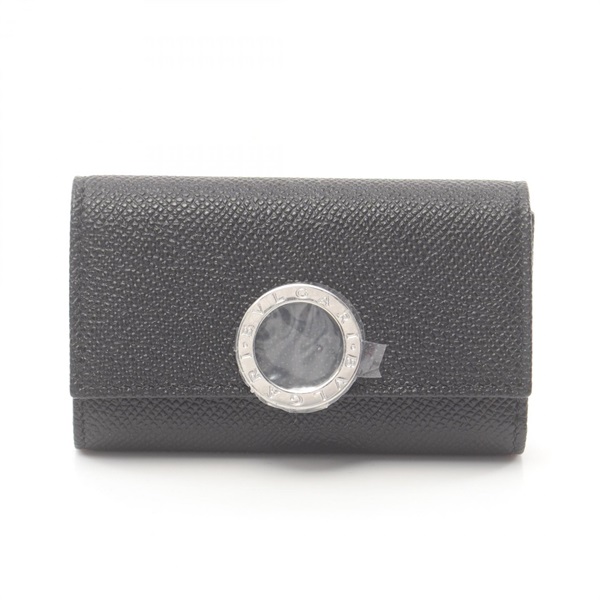 BVLGARI Man 6 hooks key holder 30422GRAINBLK leather Black NEW mens