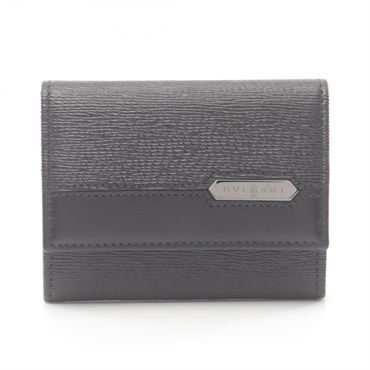 BVLGARI coin purse wallet 282856BLK leather Black