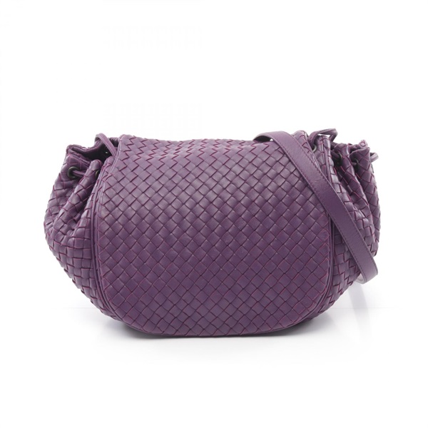 BOTTEGA VENETA Intrecciato Crossbody Shoulder Bag leather Purple Used Women