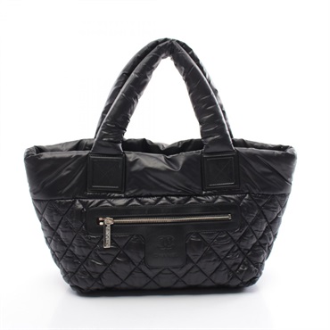 CHANEL Coco Cocoon Small Tote Hand Bag A48610 Nylon Black Used Women CC SHW