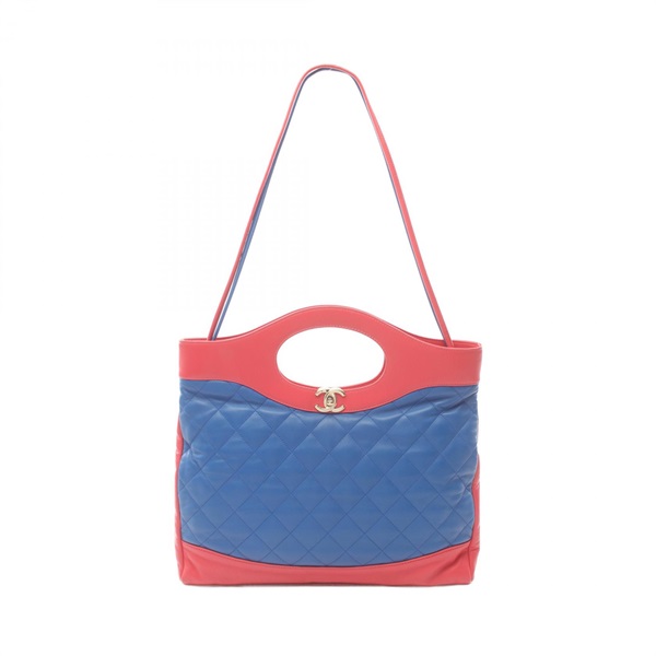 CHANEL Chanel 31 Trente-An 2way Shoulder Bag Lamb leather Blue Red Used Women CC