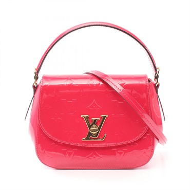 LOUIS VUITTON Pasadena 2way Handbag M90977 Vernis leather Hot pink Used Women LV