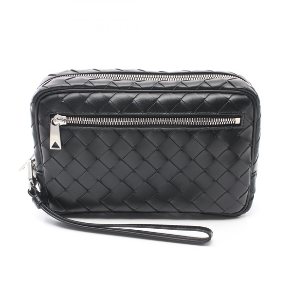 BOTTEGA VENETA Intrecciato small wristlet pouch bag 795253V2HL18803 leather BK