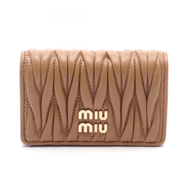 Miu Miu MATELASSE Card Case holder 5MC1222FPPF098L leather Brown camel