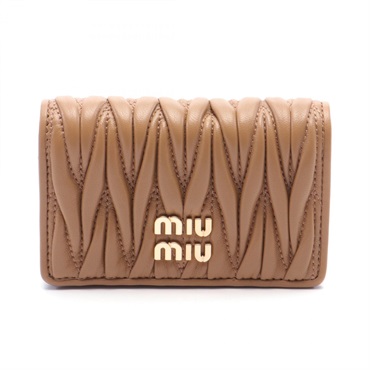 Miu Miu MATELASSE Card Case holder 5MC1222FPPF098L leather camel