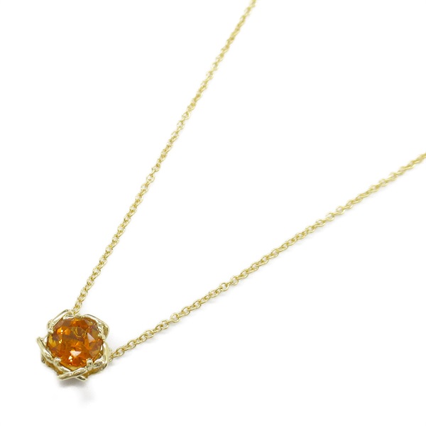 TIFFANY＆CO Citrine Necklace Pendant K18 YG Yellow Gold Orange Used