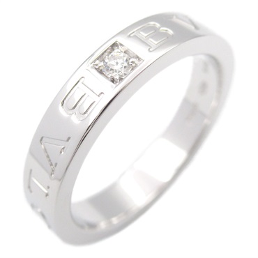BVLGARI BVLGARI Double Logo Ring 18KWG Gold diamond Used US size 7 women
