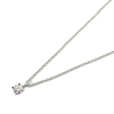 TIFFANY＆CO Solitaire Necklace Pendant Pt950 Platinum Diamond Clear Used