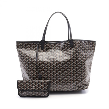 GOYARD Saint Louis GM Tote Hand Bag canvas leather Black Brown White Used Women