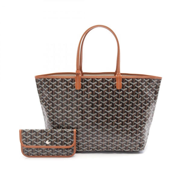 GOYARD Saint Louis PM Tote Hand Bag canvas leather Black Brown White Used Women