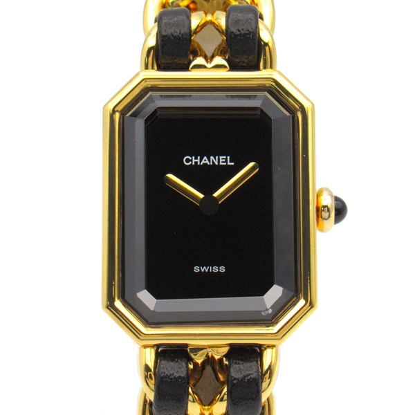 CHANEL Premiere S Wrist Watch H0001 Quartz Gold Plated leather Used Women