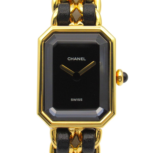 CHANEL Premiere M Wrist Watch H0001 Quartz Gold Plated leather Used Women