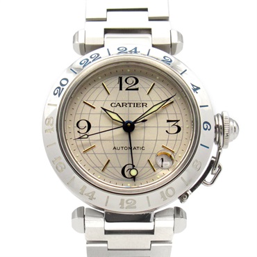 CARTIER Pasha C Meridian Wrist Watch W31029M7 Auto Stainless Steel Used Boys