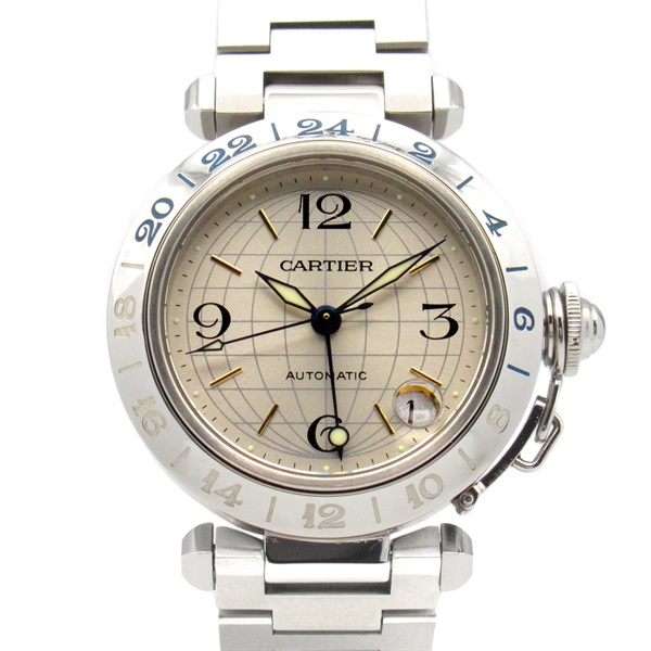 CARTIER Pasha C Meridian Wrist Watch W31029M7 Auto Stainless Steel Used Boys