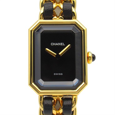 CHANEL Premiere M Wrist Watch H0001 Quartz Gold Plated leather Used Women