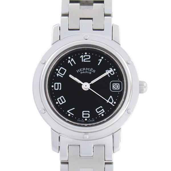 HERMES Clipper Wrist Watch CL4.210 Quartz Stainless Steel Used Women