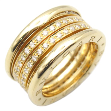 BVLGARI B-zero1 One Diamond Ring K18 YG Yellow Gold Clear Used #52