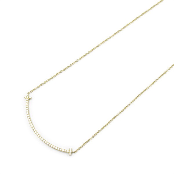 TIFFANY＆CO T Smile Diamond Necklace #40 collier K18 Yellow Gold Used