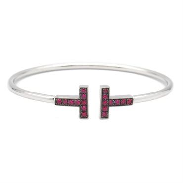 TIFFANY＆CO T-wire Ruby Bracelet 18KWG White Gold Pink Used Women