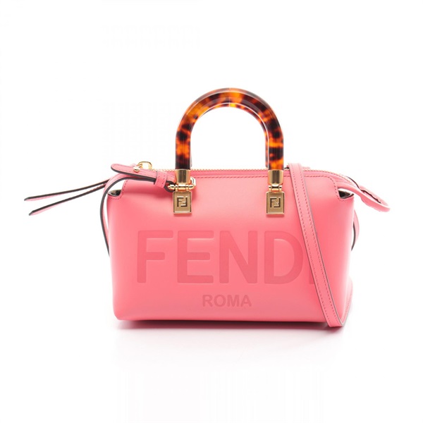 FENDI By The Way Mini 2way shoulder Handbag 8BS067 leather Pink Used Women logo