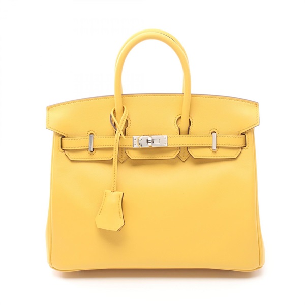 HERMES Birkin 25 Hand bag Vaux Swift leather SHW Sun Yellow Used Women