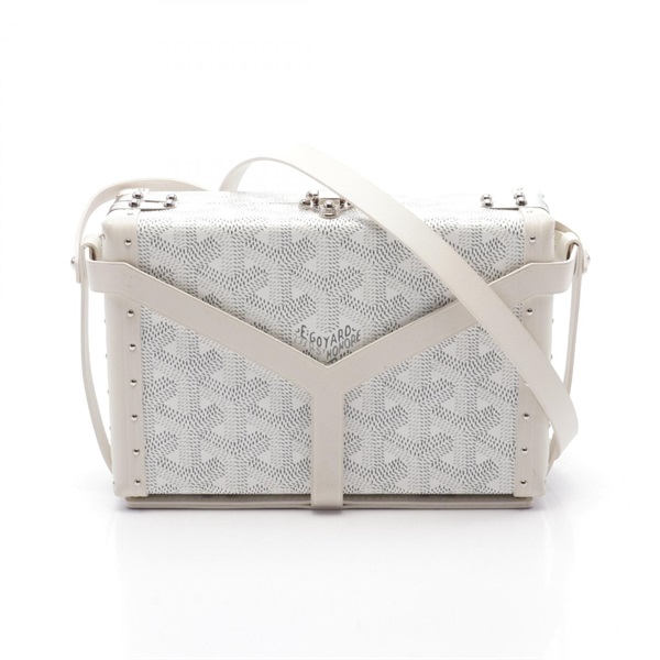 GOYARD Minaudiere Trunk Shoulder Bag canvas leather White Used Women crossbody