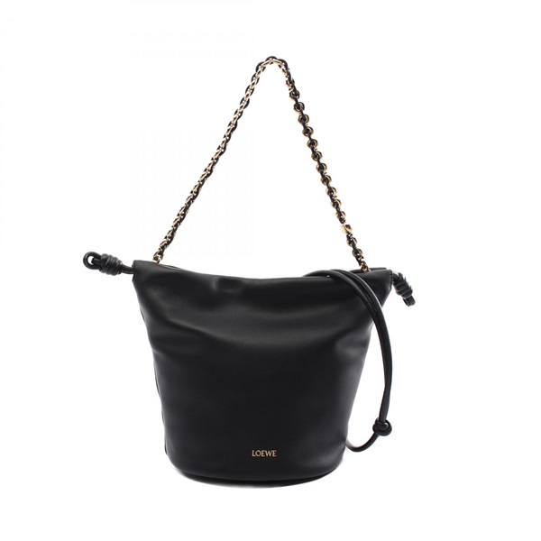 LOEWE Flamenco Purse Bucket chain Shoulder Bag A411FPBX02 leather Black