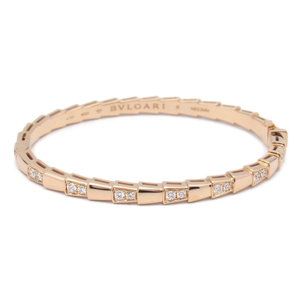 BVLGARI Serpenti Viper Diamond Bracelet 18KPG Pink Rose Gold Used Women