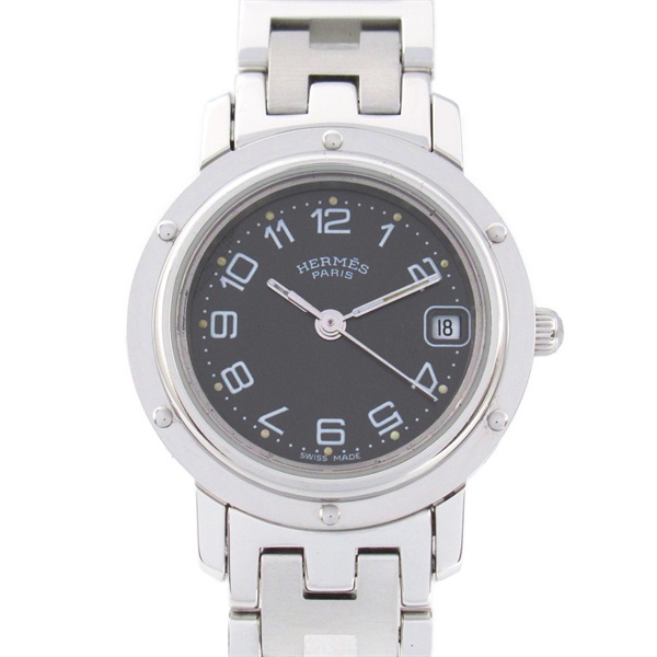 HERMES Clipper Wrist Watch CL4.210 Quartz Stainless Steel Used Women