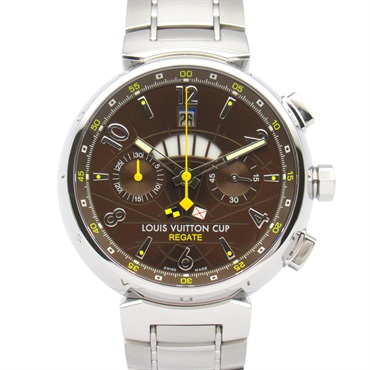 LOUIS VUITTON Tambour Chrono Regatta LV Cup Wrist Watch Q1021 AT SS Used mens