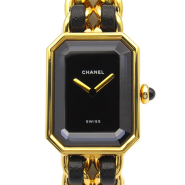 CHANEL Premiere M Wrist Watch H0001 Quartz Gold Plated leather Used Women