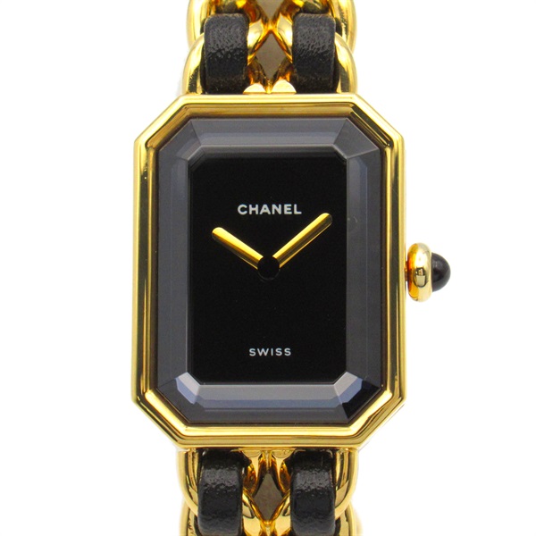 CHANEL Premiere M Wrist Watch H0001 Quartz Gold Plated leather Used Women