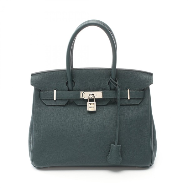 HERMES Birkin 30 Hand bag D Togo leather Vert anglais Green Used SHW