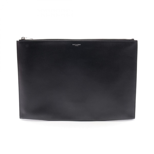 SAINT LAURENT Business Clutch bag 345277 leather Black Used mens