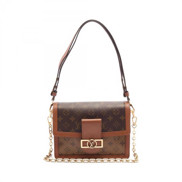 LOUIS VUITTON Dauphine MM Shoulder Bag M45958 Monogram Reverse canvas leather