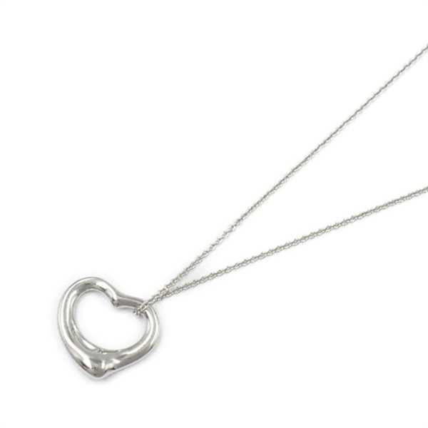 TIFFANY＆CO Open Heart Necklace Pendant Pt950 Platinum Used