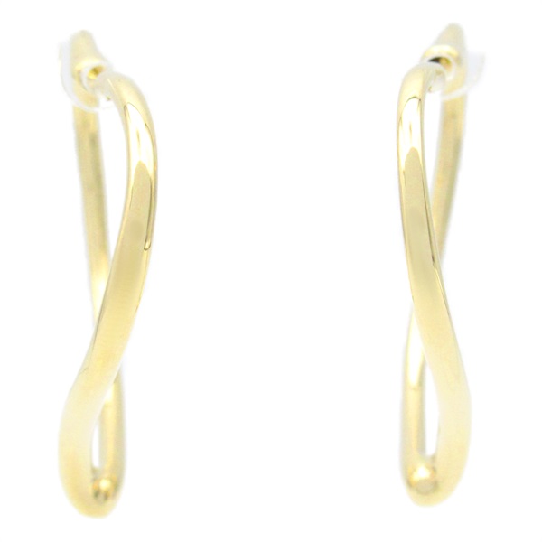 TIFFANY＆CO open heart hoop small Pierced earrings K18 YG Yellow Gold Used