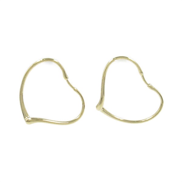 TIFFANY＆CO Open Heart Hoop Small Pierced earrings K18 YG Yellow Gold Used