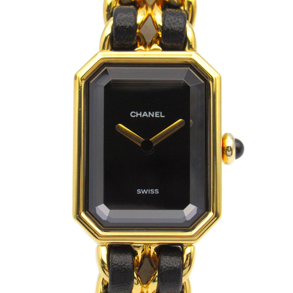 CHANEL Premiere M Wrist Watch H0001 Quartz Gold Plated leather Used Women