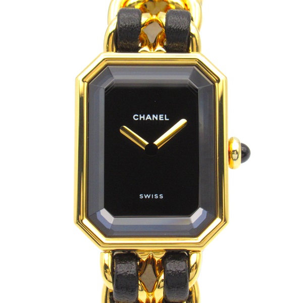 CHANEL Premiere M Wrist Watch H0001 Quartz Gold Plated leather Used Women