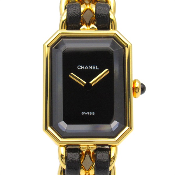 CHANEL Premiere M Wrist Watch H0001 Quartz Gold Plated leather Used Women