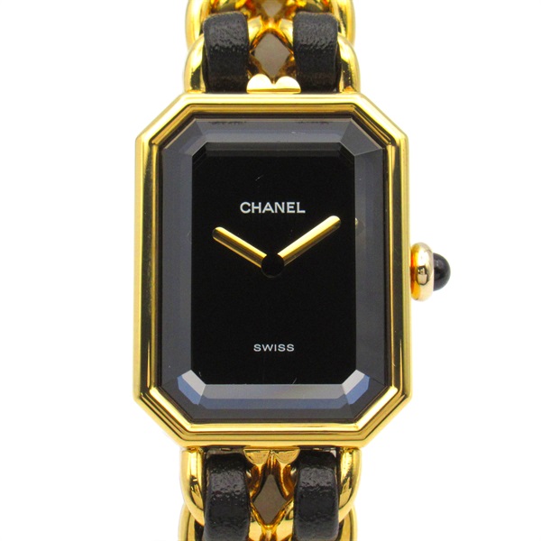 CHANEL Premiere M Wrist Watch H0001 Quartz Gold Plated leather Used Women