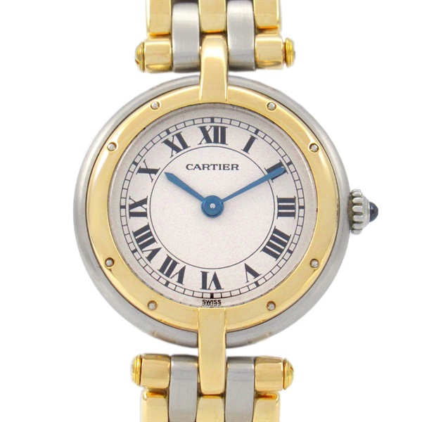 CARTIER PANTHERE SM 3 row Wrist Watch W25030B8 Quartz 18KYG SS Used Women