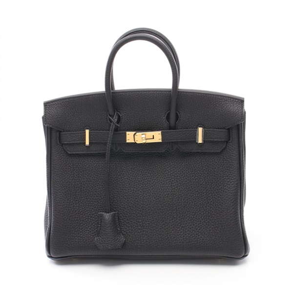 HERMES Birkin 25 Handbag 041344CC Togo leather Noir Black Used Women W GHW