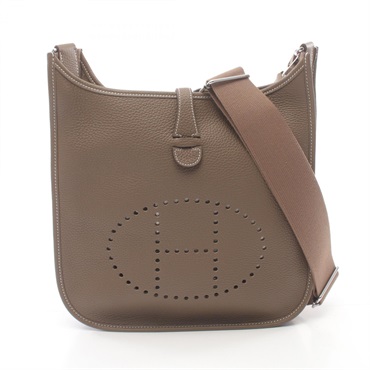 HERMES Evelyne 3 PM Shoulder crossbody Bag B 056277CK Taurillon Clemence Etoupe