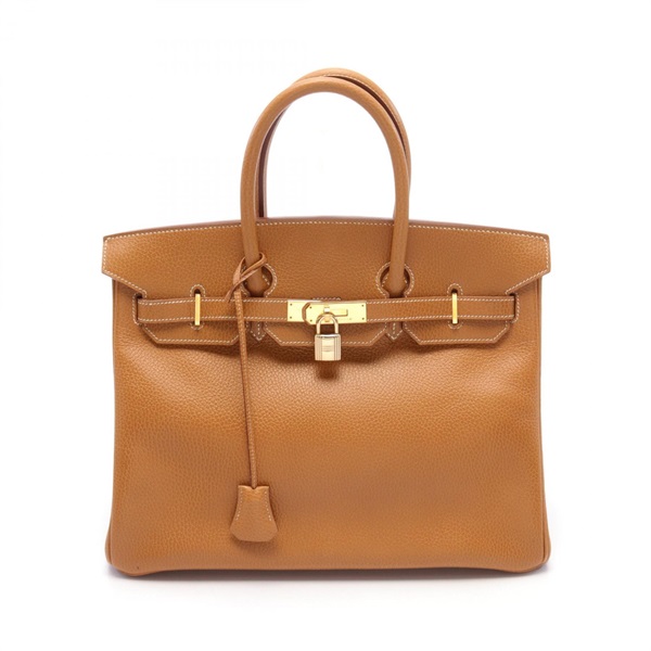 HERMES Birkin 35 Hand bag X 021699CC Ardennes leather Natural sable Used GHW