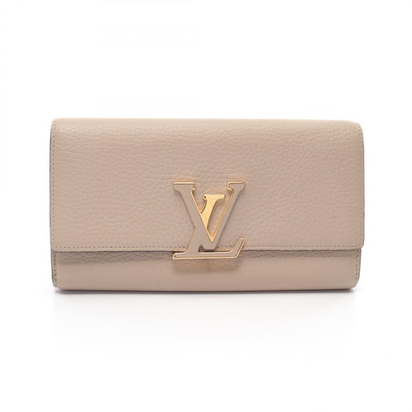 LOUIS VUITTON Portefeuille Capucines purse M61249 Taurillon Clemence Galet